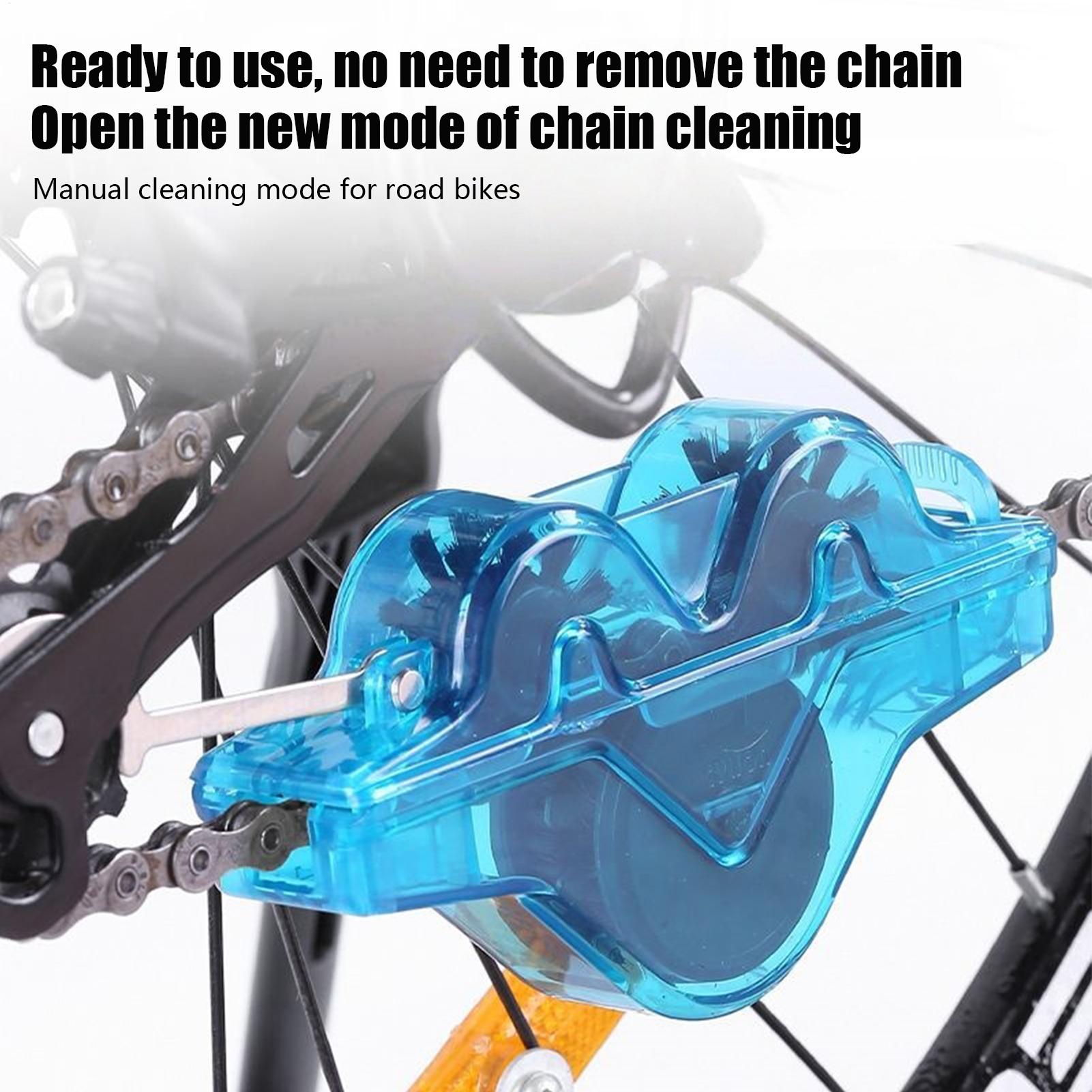 Bike Chain Cleaner - チェーンクリーナー洗浄用自転車チェーンブラシ洗浄ツールセットMTBバイク保護オイルバイクチェーンマウンテンサイクリングアクセサリー用