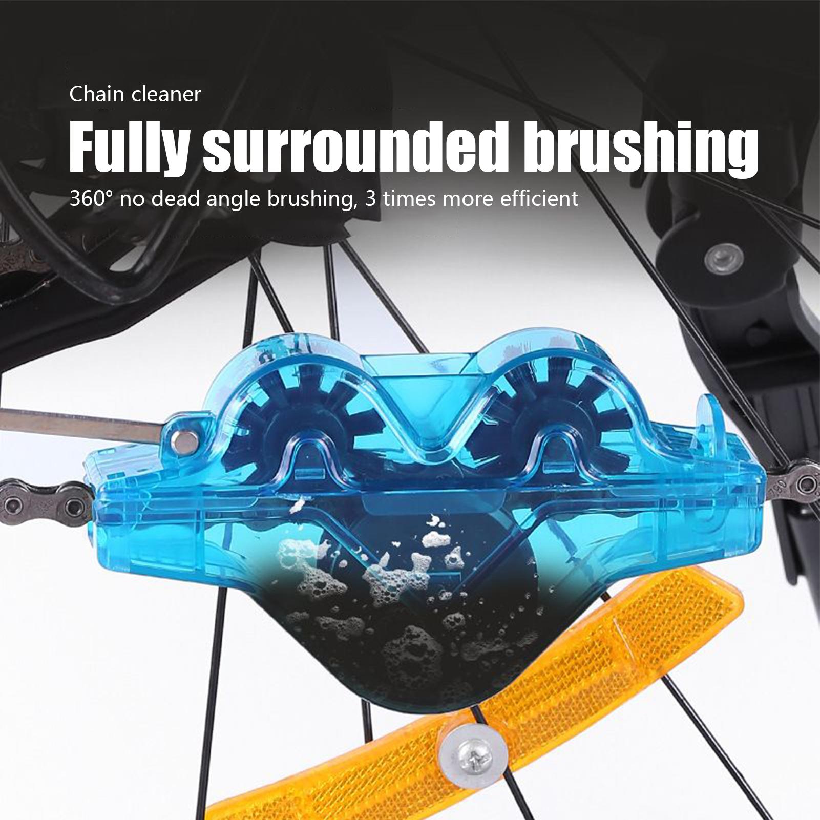 Bike Chain Cleaner - チェーンスクラバー バイクチェーンクリーナー ブラシツール ネジ付き クリーニング用品 脱脂剤