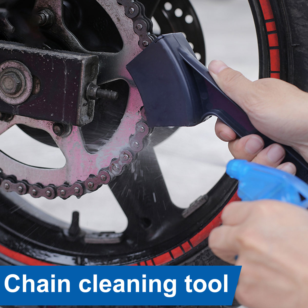 Bike Chain Cleaner - オートバイバイクチェーンクリーナーデュアルヘッド自転車クリーニングブラシ再利用可能な自転車チェーンギアブラシクリーナーツール耐久性のある自転車