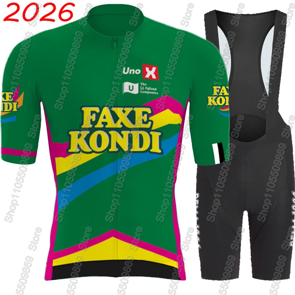 Cycling Gear Jersey - UNO X 2026プロチームサイクリングジャージセット サマーノルウェーグリーン ウェア メンズキット
