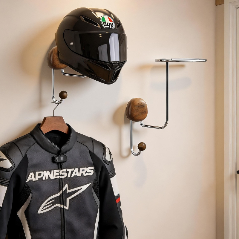 Cycling Gear Display - 壁掛け式ヘルメット収納ラック 穴あけ不要 高耐久性 ヘルメットディスプレイホルダー 家庭用 穴あけ不要