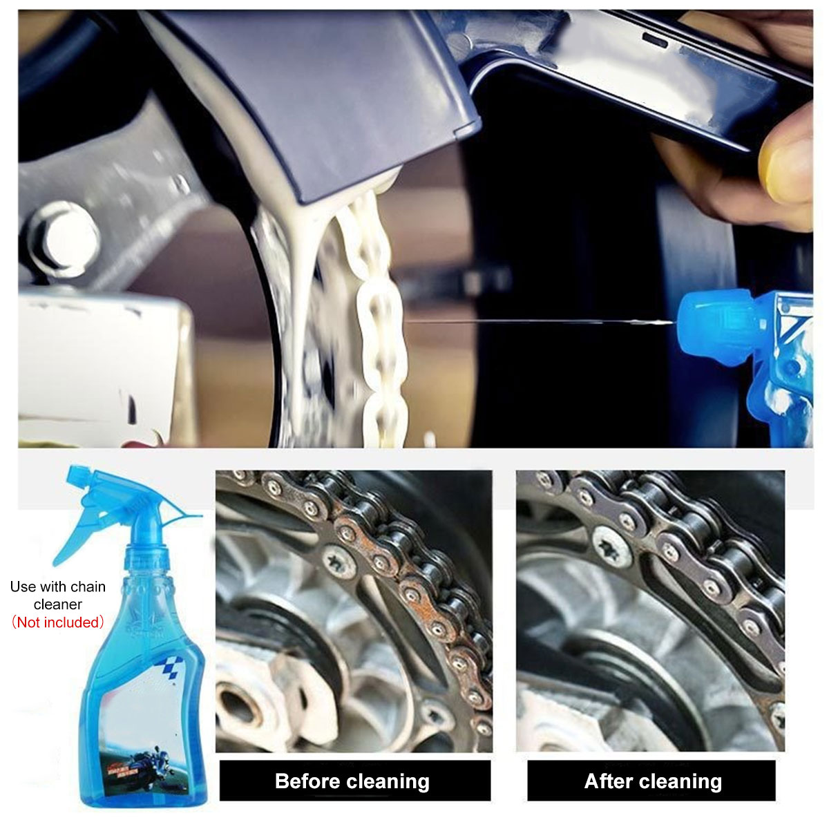 オートバイバイクチェーンクリーナーダブルヘッド自転車クリーニ - Bike Chain Cleaner のレビューと価格