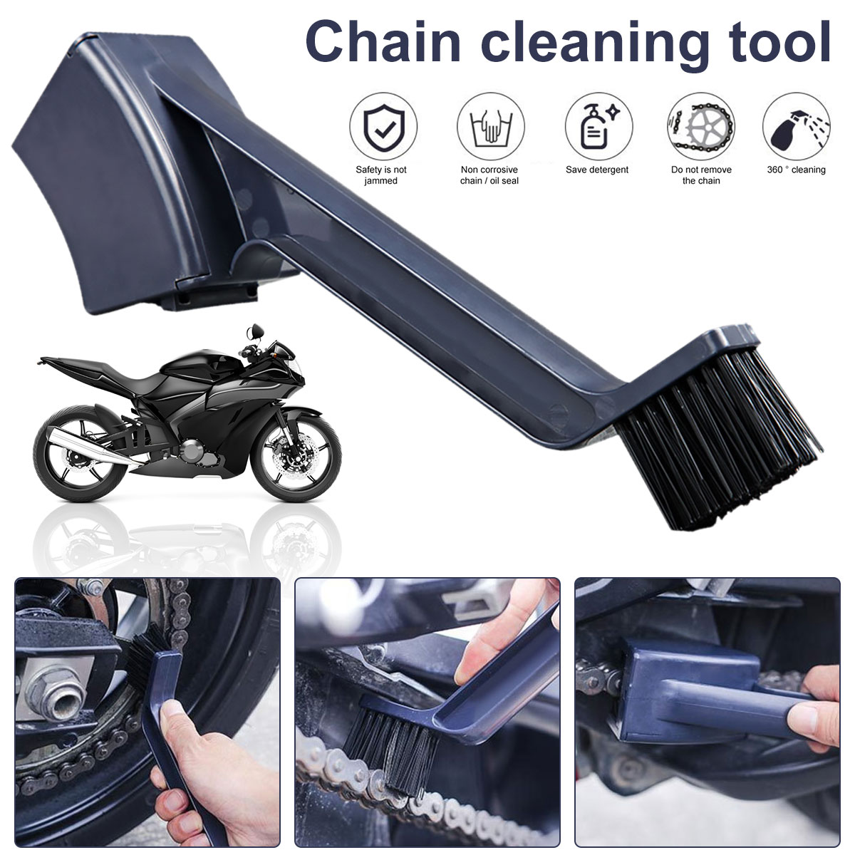 オートバイバイクチェーンクリーナーデュアルヘッド自転車クリー - Bike Chain Cleaner のレビューと価格