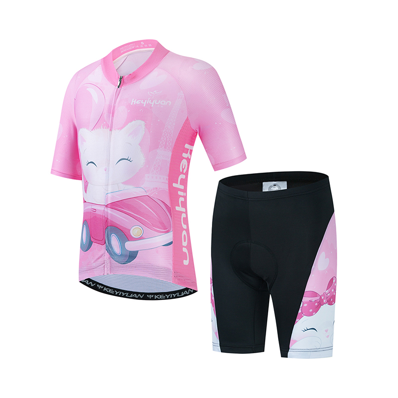 Keyiyuan-子供用サイクリングジャージ,半袖サイクリン - Cycling Gear Jersey のレビューと価格