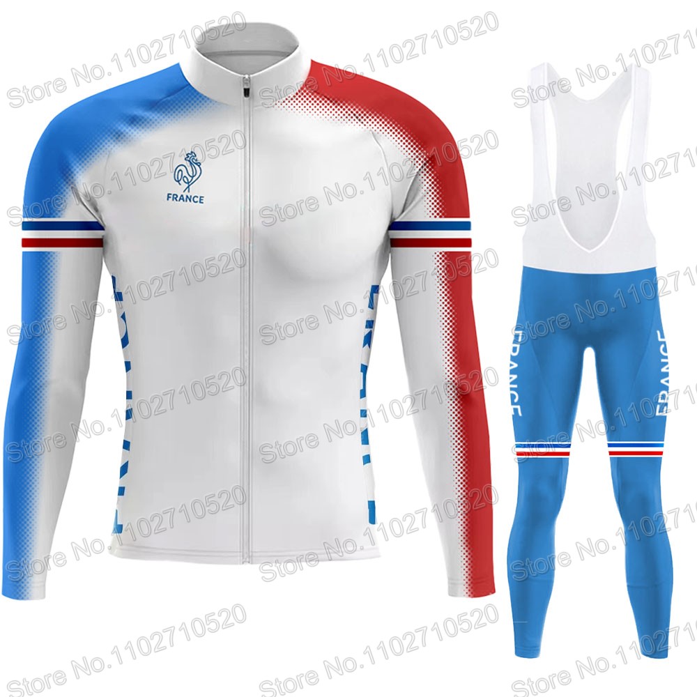 フランス代表チーム 2025 サイクリングジャージセット長袖 - Cycling Gear For Winter のレビューと価格