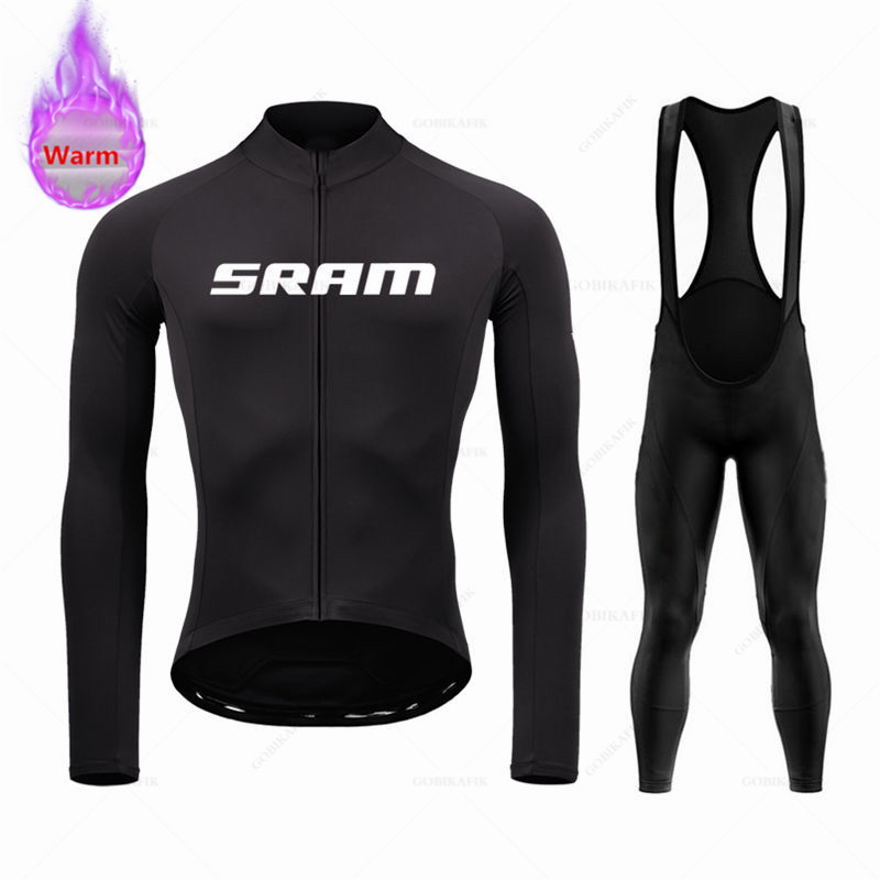 Sramチーム-サーマルフリースサイクリングウェアセット,マ - Cycling Gear For Winter のレビューと価格