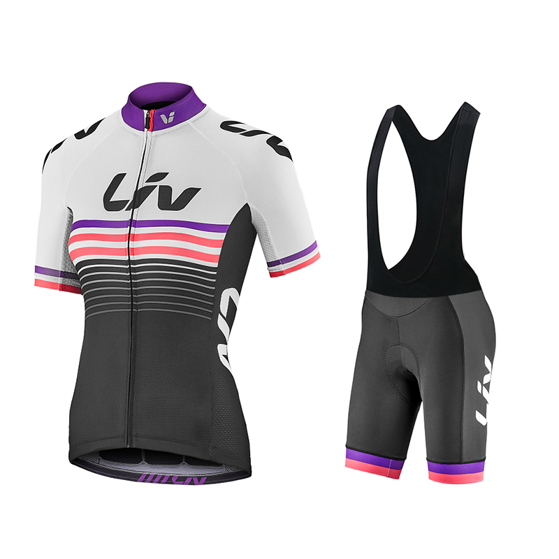 Liv-女性用サイクリングジャージとよだれかけショーツ,半袖 - Cycling Gear Jersey のレビューと価格